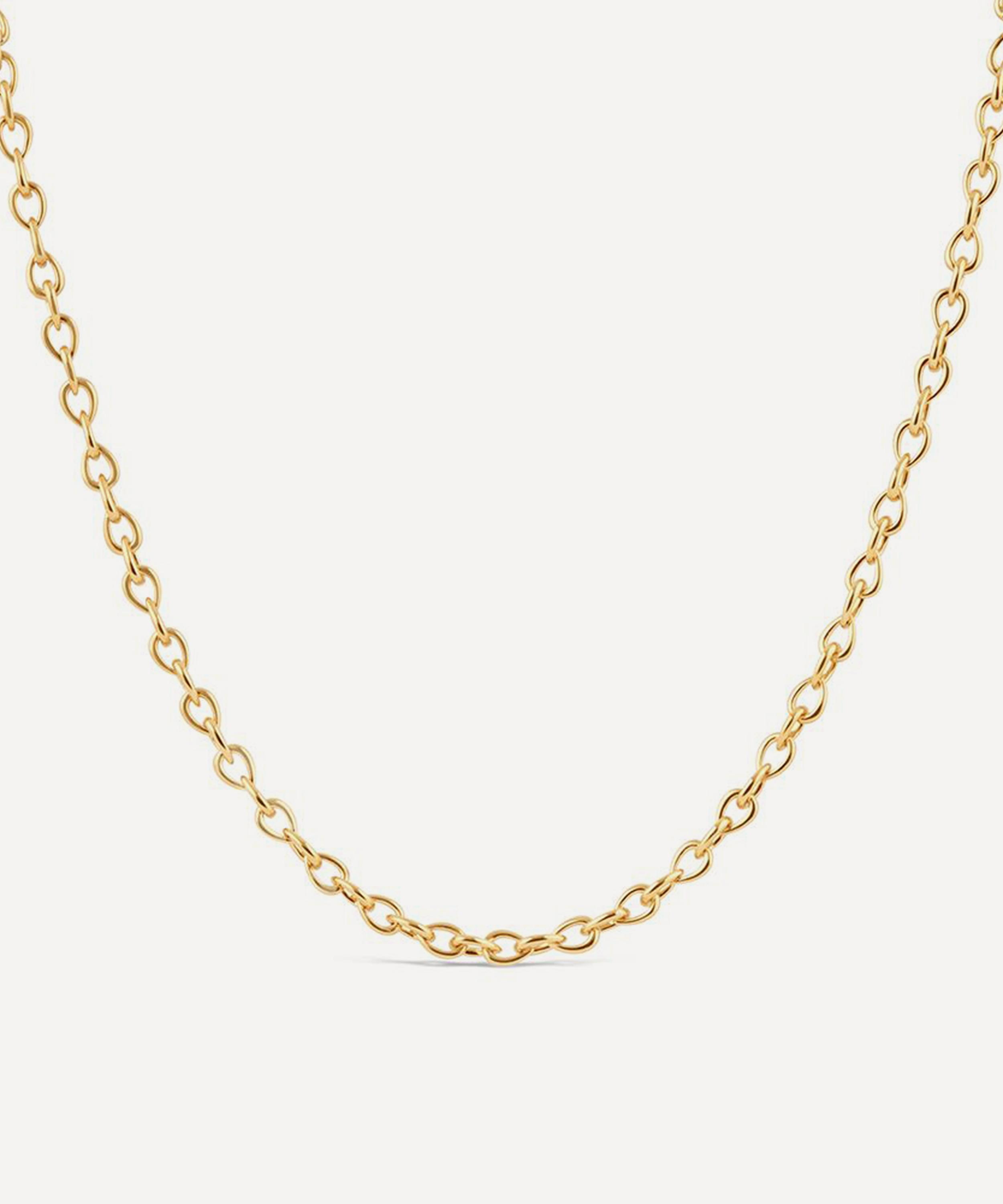 Dinny Hall - Gold Plated Vermeil Silver Raindrop Small Link Chain Necklace image number 0