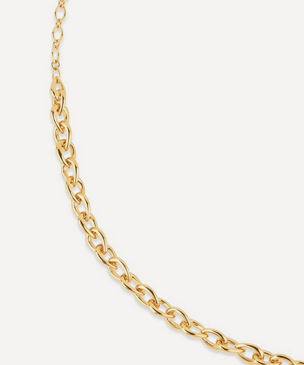 Dinny Hall - Gold Plated Vermeil Silver Raindrop Small Link Chain Necklace image number 3