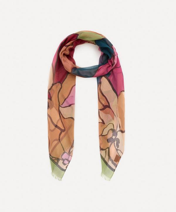 Dries Van Noten - Floral Print Fine Silk-Mix Scarf image number 0
