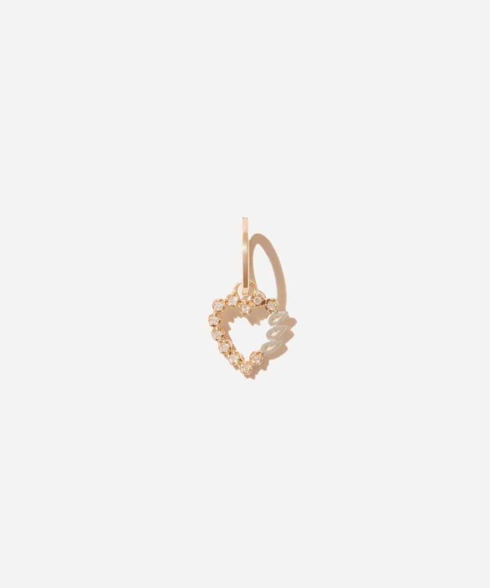 Pascale Monvoisin - 9ct Gold Billie Diamond Heart Single Hoop Earring