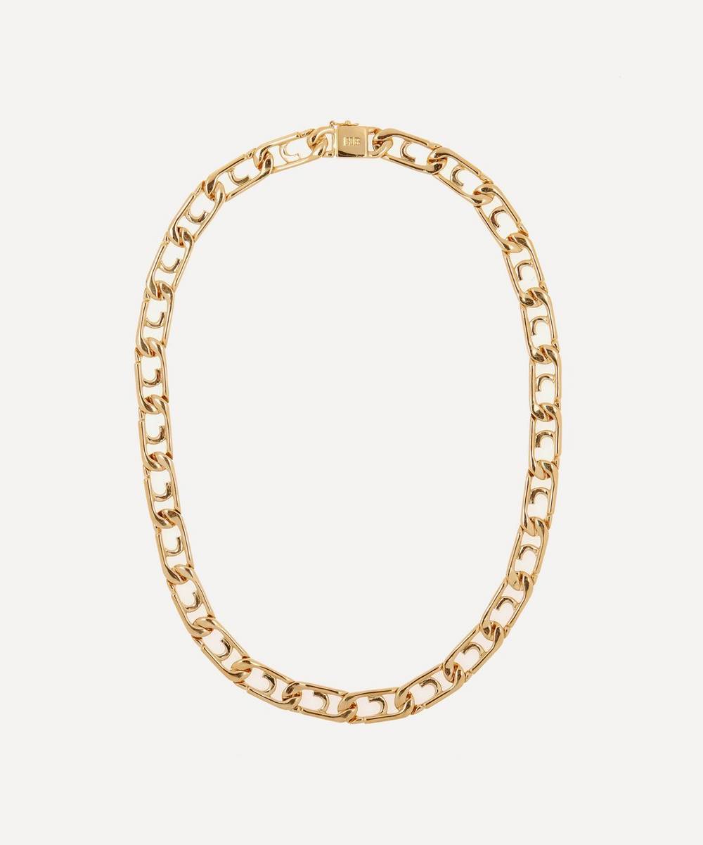 Hillier Bartley - Gold Plated Vermeil Silver Curb Paperclip Chain Necklace