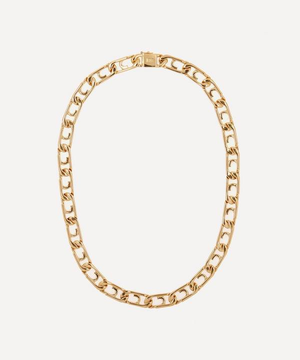 Hillier Bartley - Gold Plated Vermeil Silver Curb Paperclip Chain Necklace image number 0