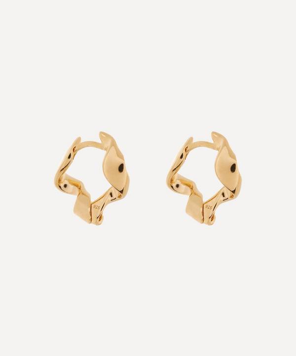 Otiumberg - Gold Plated Vermeil Silver Small Ribbon Hoop Earrings image number 0