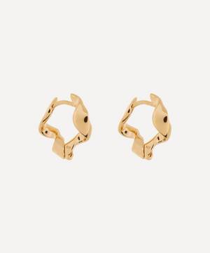 Gold Plated Vermeil Silver Small Ribbon Hoop Earrings