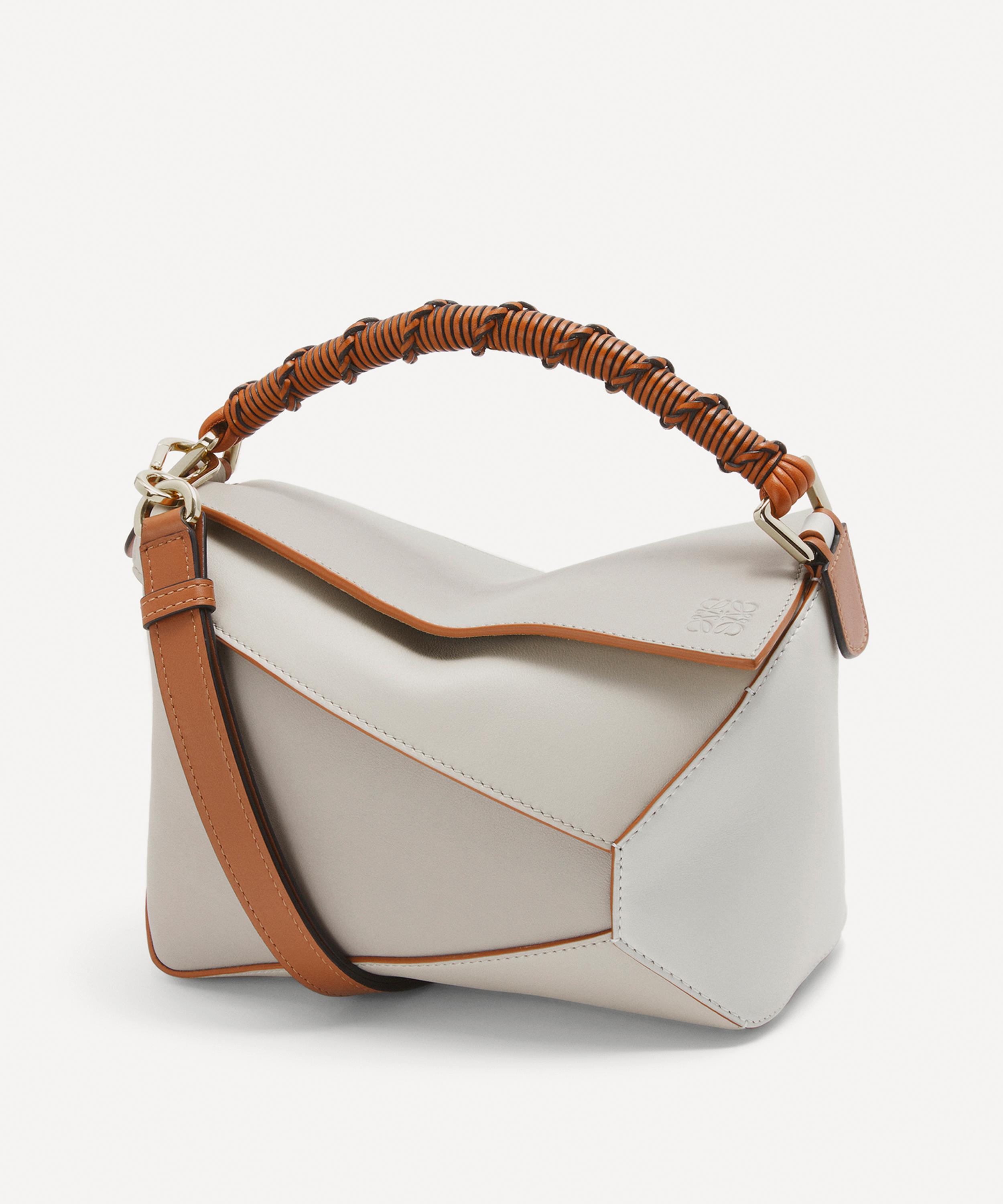 LOEWE beige Small Leather Puzzle Top-Handle Bag