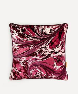 Susi Bellamy - Mulberry Fantasy Marbled Velvet Square Cushion image number 0