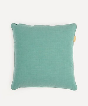 Susi Bellamy - Pietra Grigia Blu Marbled Velvet Square Cushion image number 1