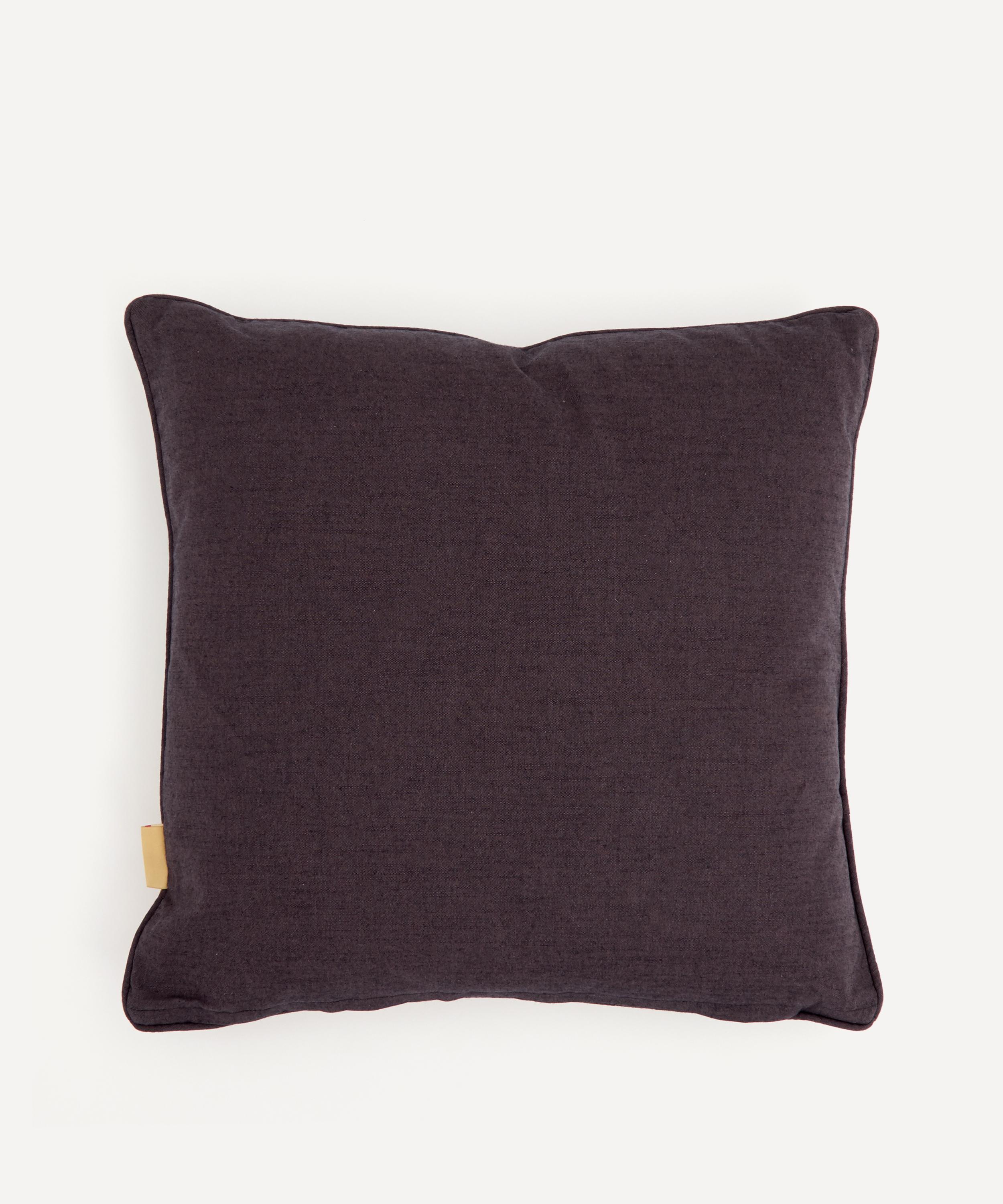 Susi Bellamy - Peacock Bouquet Marbled Velvet Square Cushion image number 1
