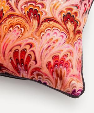 Susi Bellamy - Blush Bouquet Marbled Velvet Oblong Cushion image number 2