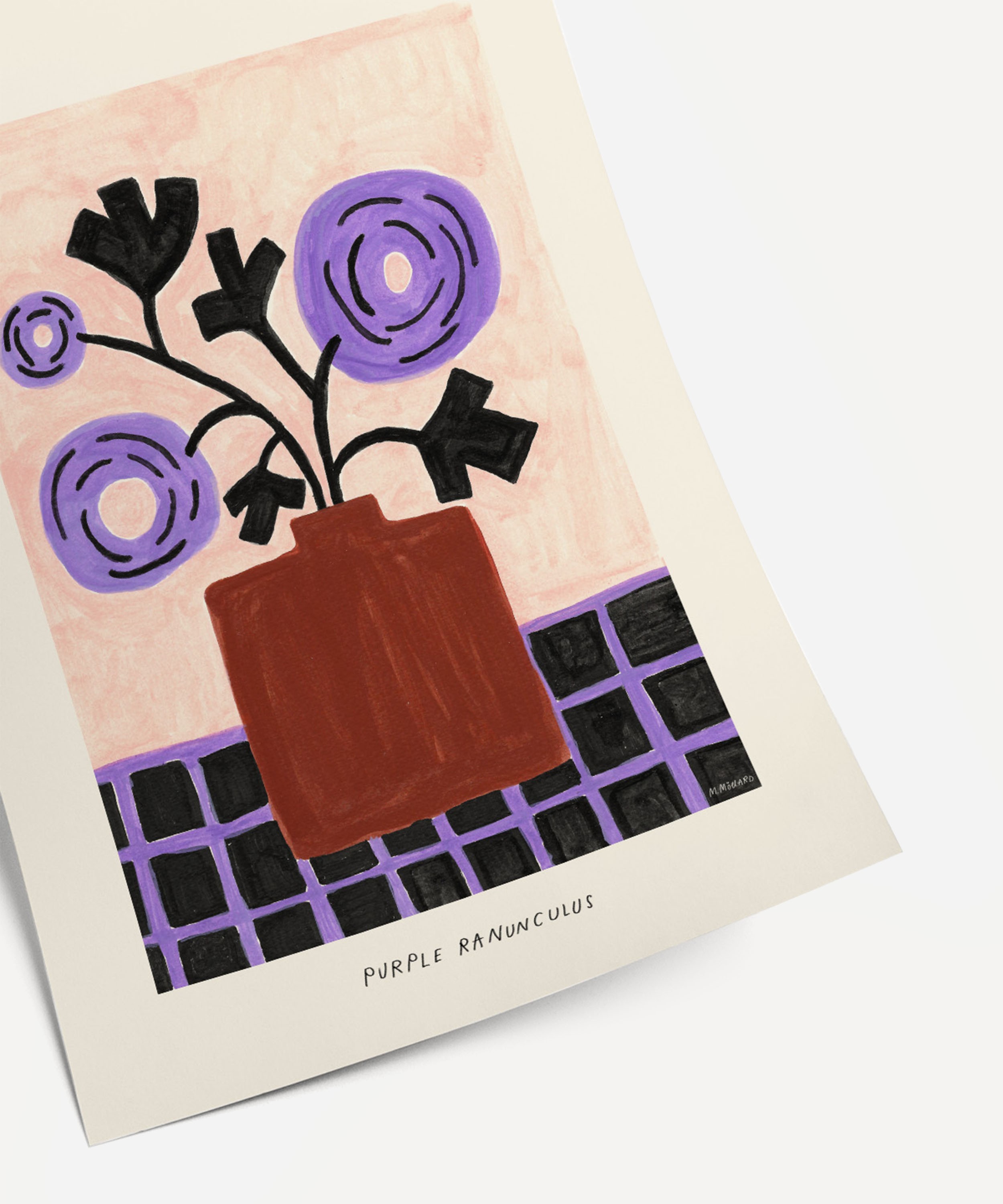 PSTR Studio - Unframed Purple Ranuculus Print image number 3