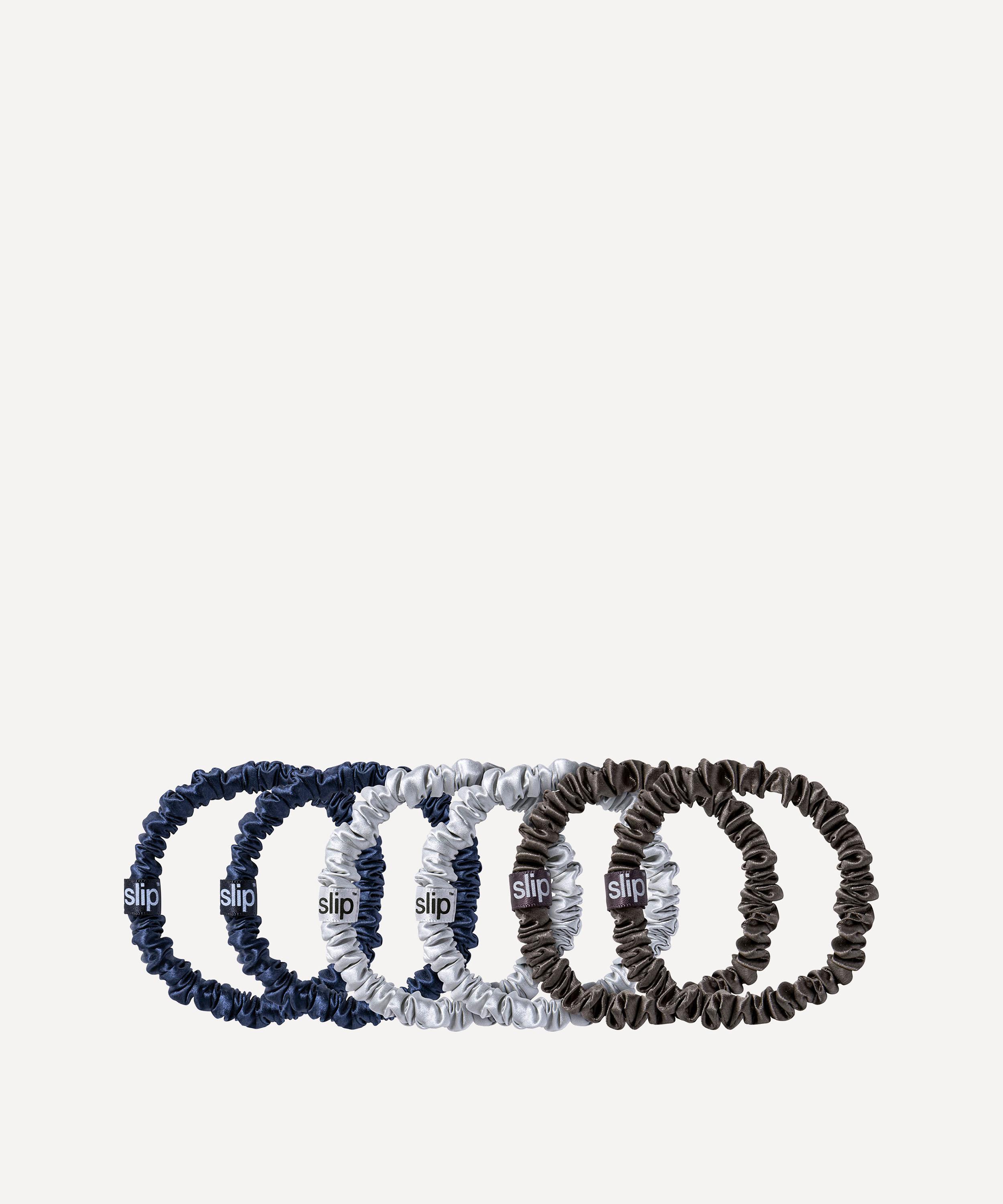 Slip - Midnight Skinny Silk Scrunchies Pack of 6 image number 0