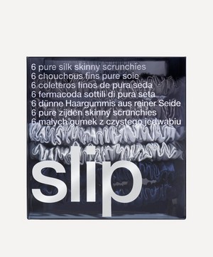 Slip - Midnight Skinny Silk Scrunchies Pack of 6 image number 1