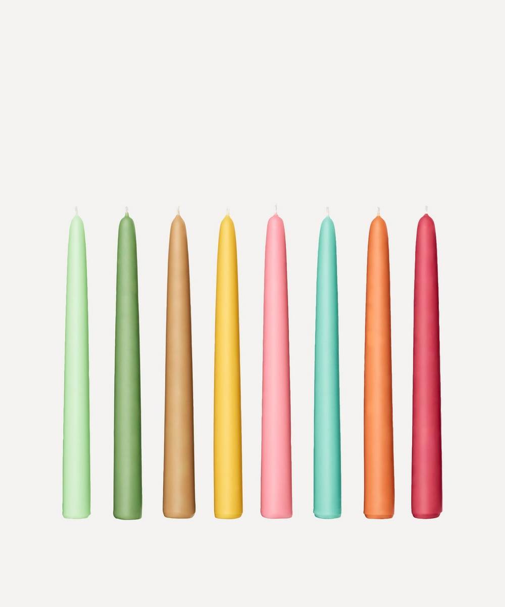 Fairholme Studio - Bright Rainbow Taper Candles Set of Eight