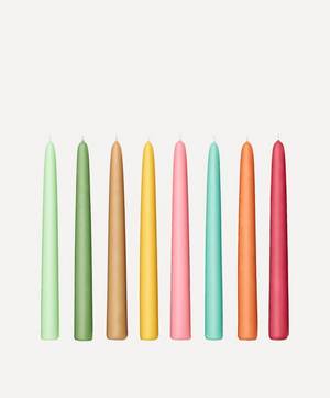 Bright Rainbow Taper Candles Set of Eight