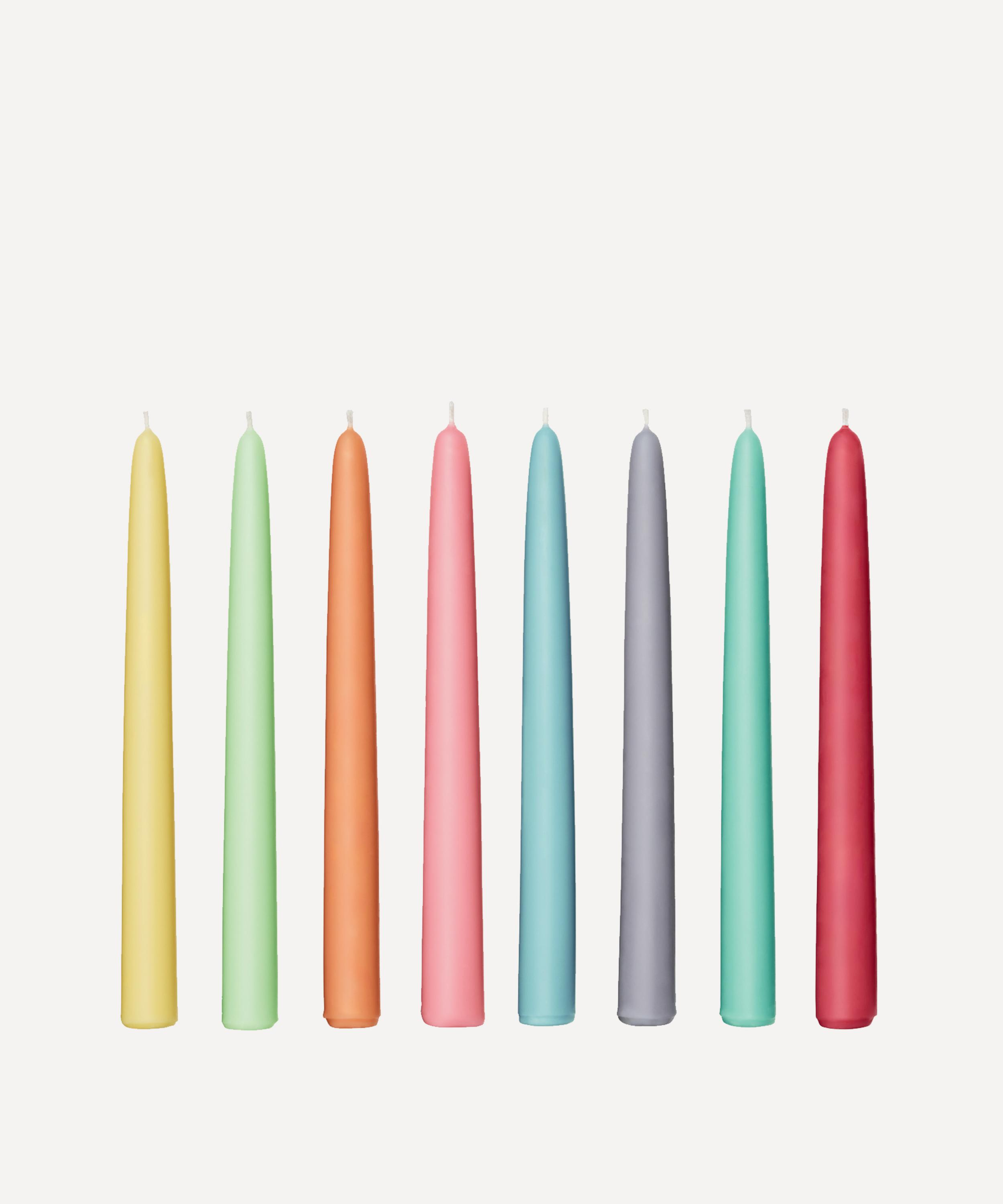 Fairholme Studio - Bright Rainbow Taper Candles Set of Eight image number 1
