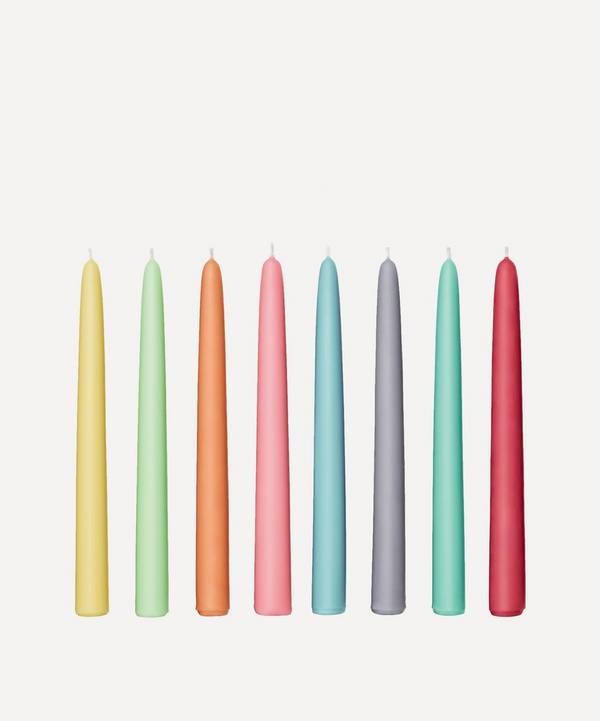 Fairholme Studio - Muted Rainbow Taper Candles Set of Eight