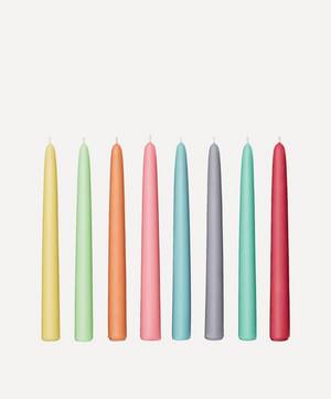 Muted Rainbow Taper Candles Set of Eight