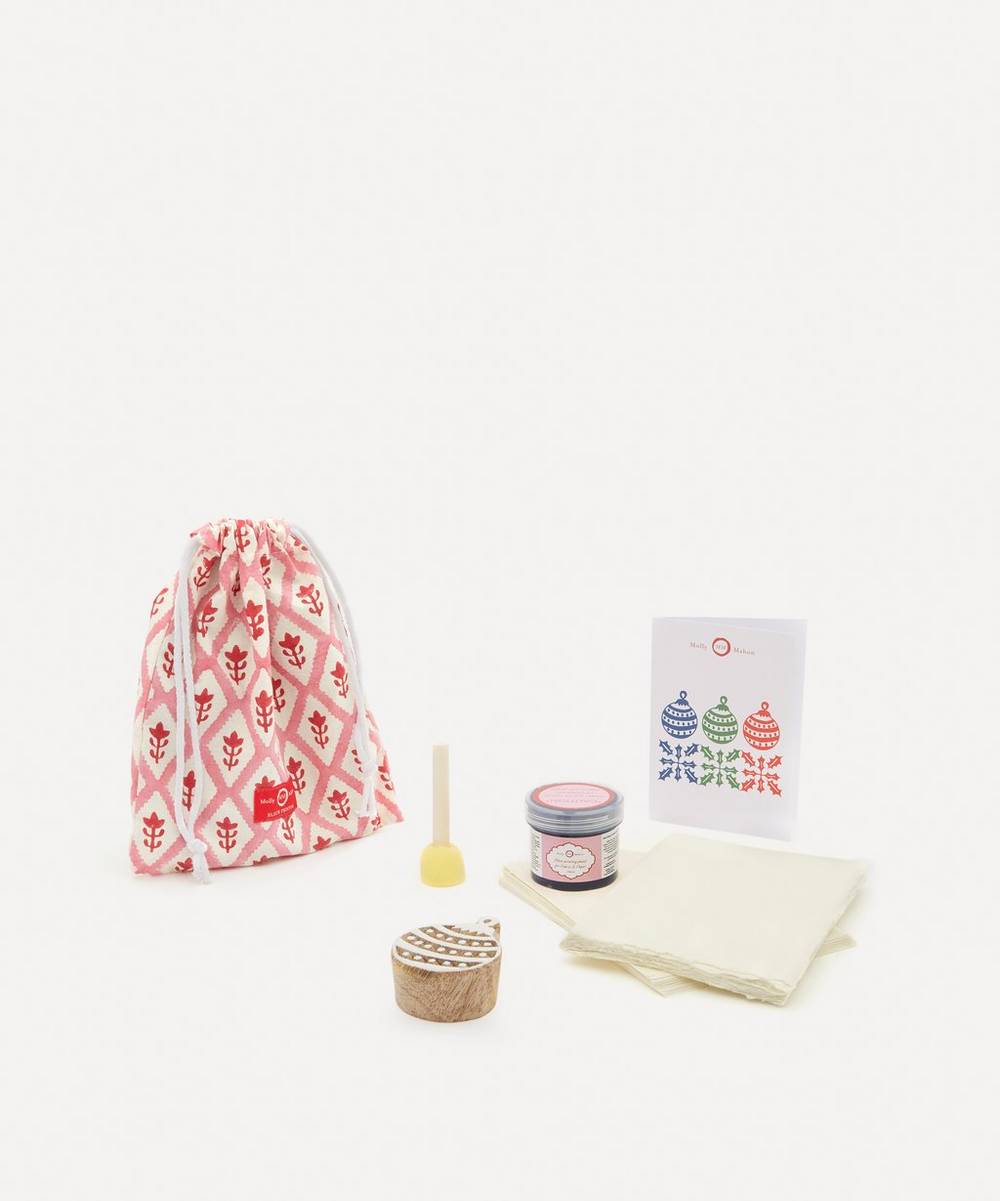 Molly Mahon - Christmas Card Block Print Kit Bauble Indigo