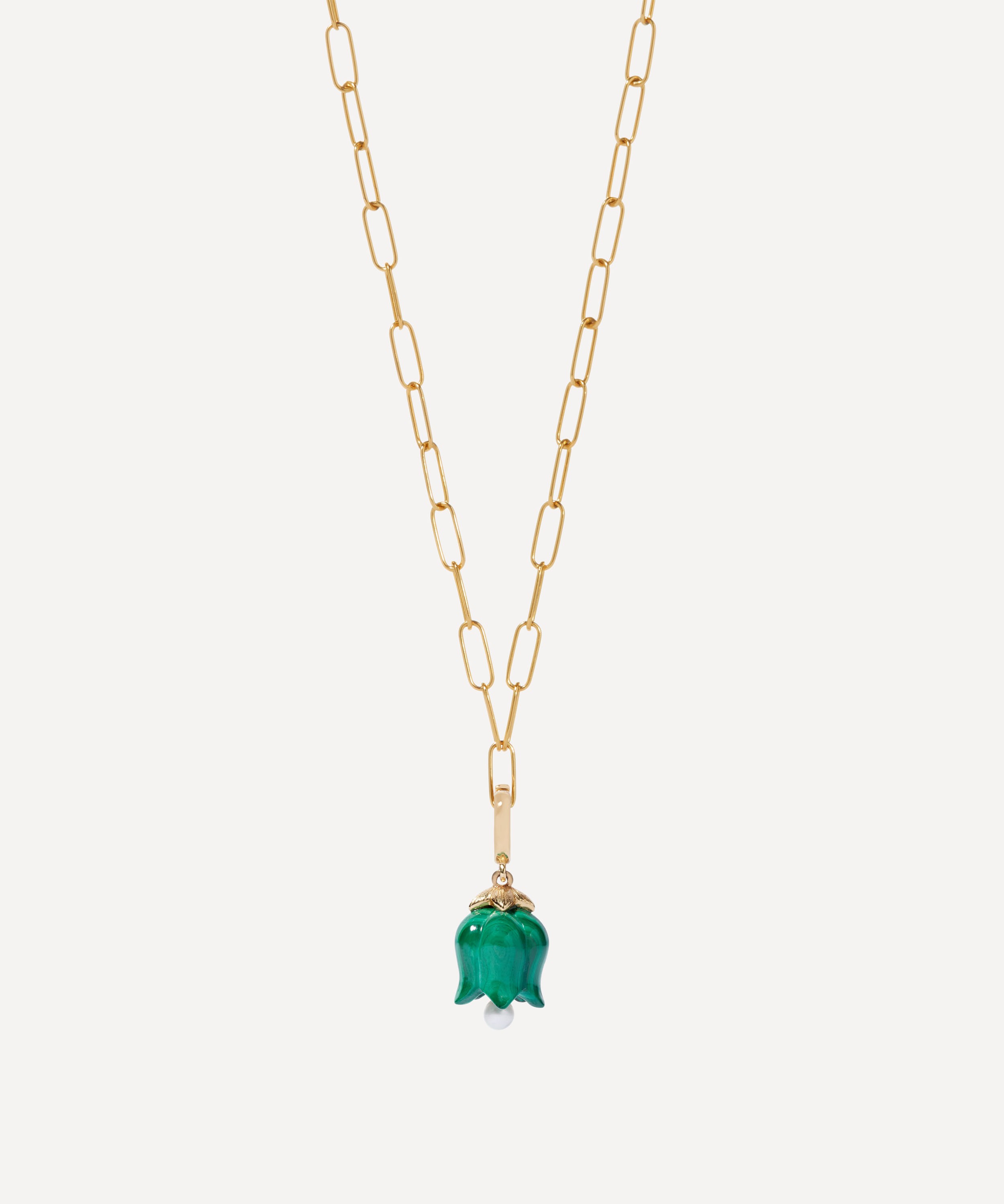 Annoushka - 18ct Gold Malachite and Pearl Tulip Charm image number 1
