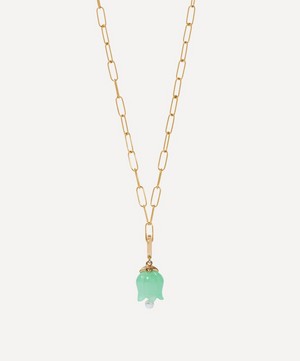 Annoushka - 18ct Gold Green Jade and Pearl Tulip Charm image number 1
