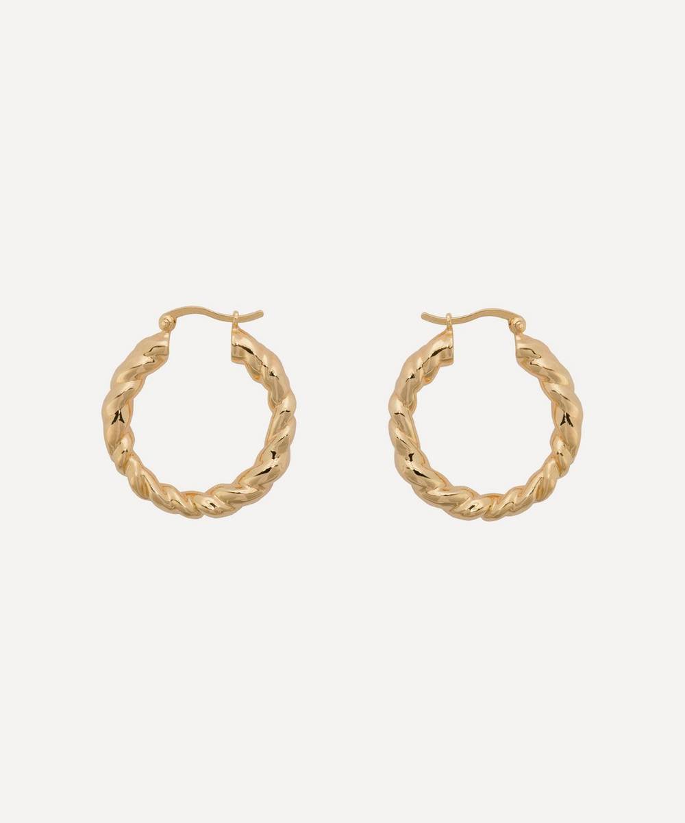 Anna + Nina - Gold-Plated Lasso Hoop Earrings