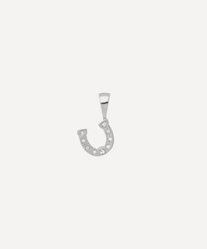 Silver Horseshoe Zirconia Necklace Charm