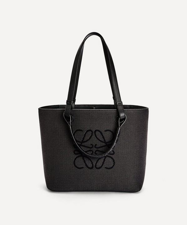 Loewe - Small Anagram Jacquard Canvas and Leather Tote Bag image number null