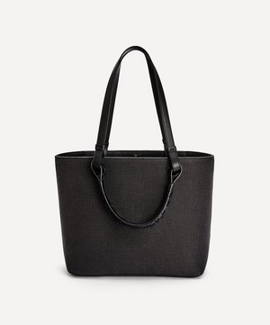 Loewe - Small Anagram Jacquard Canvas and Leather Tote Bag image number 3