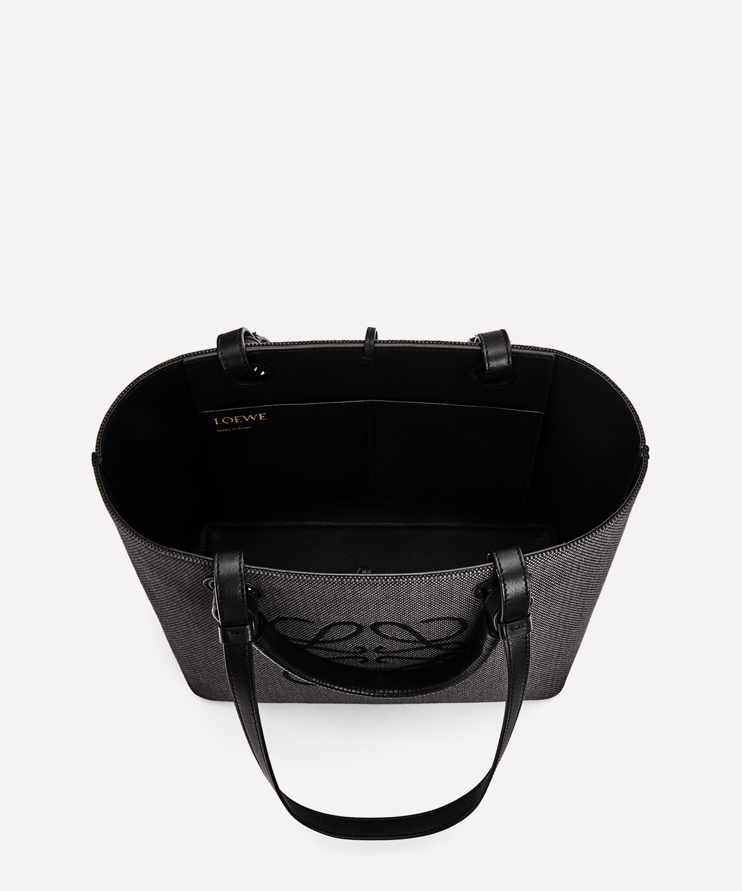Loewe - Small Anagram Jacquard Canvas and Leather Tote Bag image number 4
