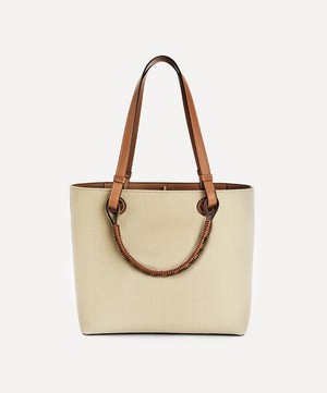 Loewe - Small Anagram Jacquard Canvas and Leather Tote Bag image number 3