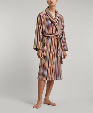 Paul Smith - Signature Stripe Cotton Dressing Gown image number 2