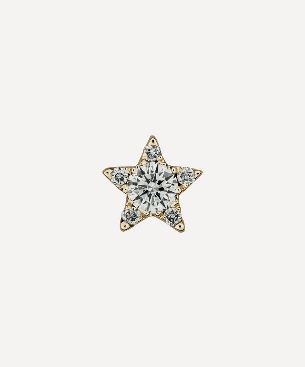 Maria Tash - 18ct 4.5mm Diamond Star Threaded Stud Earring image number null