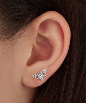 Maria Tash - 18ct Three Star Garland Diamond Threaded Stud Earring image number 1