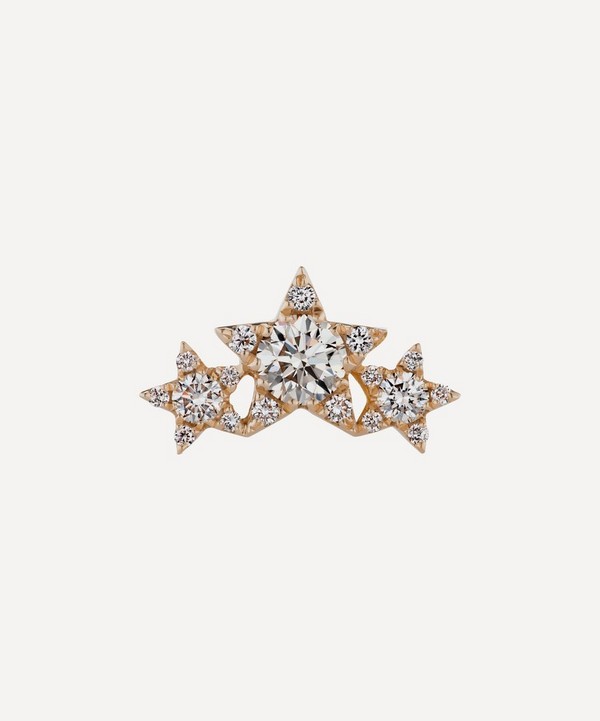 Maria Tash - 18ct Three Star Garland Diamond Threaded Stud Earring image number null