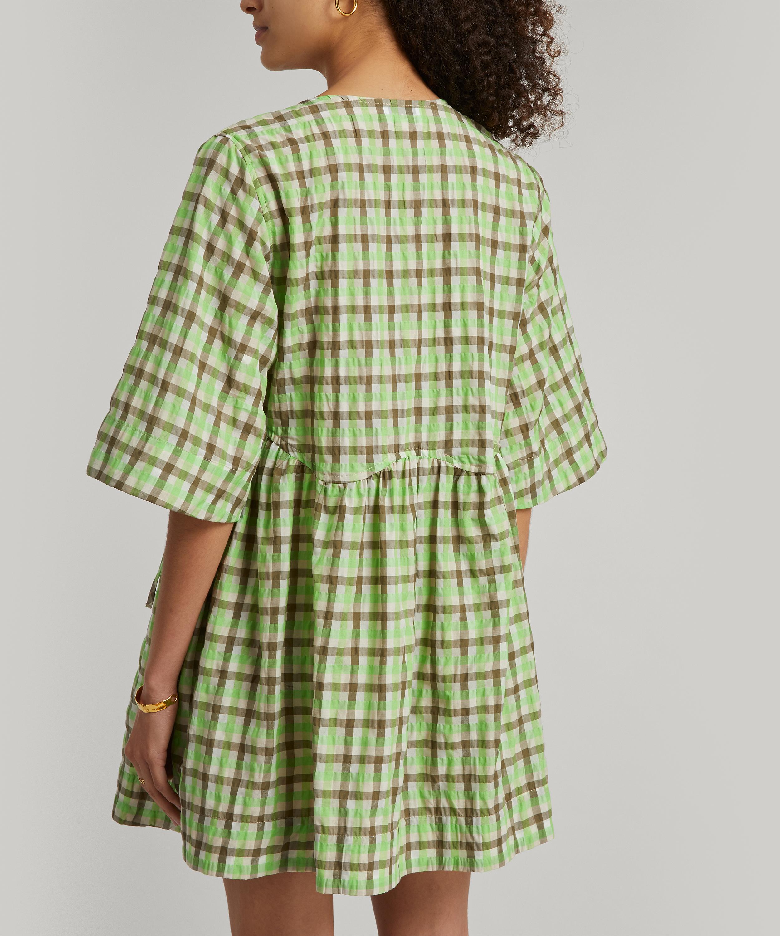 Ganni green wrap clearance dress