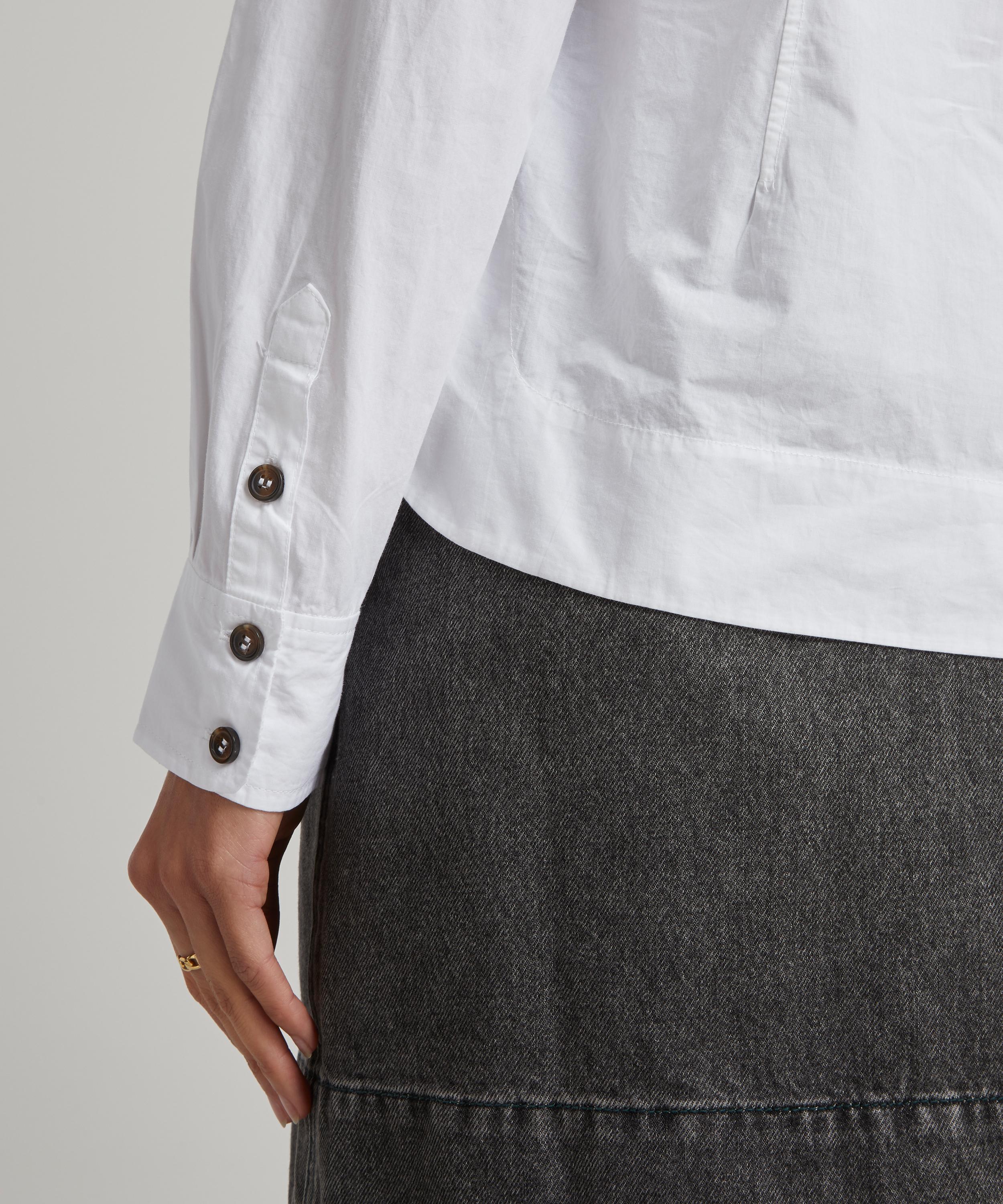 Ganni - Big Collar Cotton Poplin Blouse image number 4