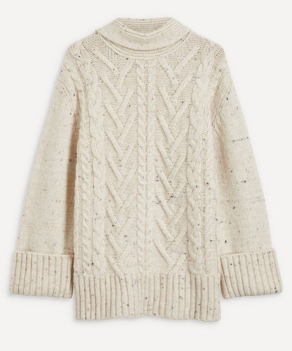 Ganni - Cable-Knit Scarf Jumper