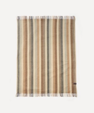 The Tartan Blanket Co. - Neutral Stripe Recycled Wool Picnic Blanket image number 1