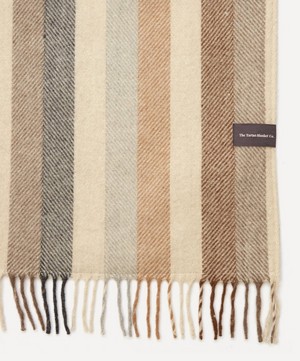 The Tartan Blanket Co. - Neutral Stripe Recycled Wool Picnic Blanket image number 4