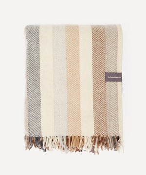 The Tartan Blanket Co. - Neutral Stripe Recycled Wool Picnic Blanket image number 2
