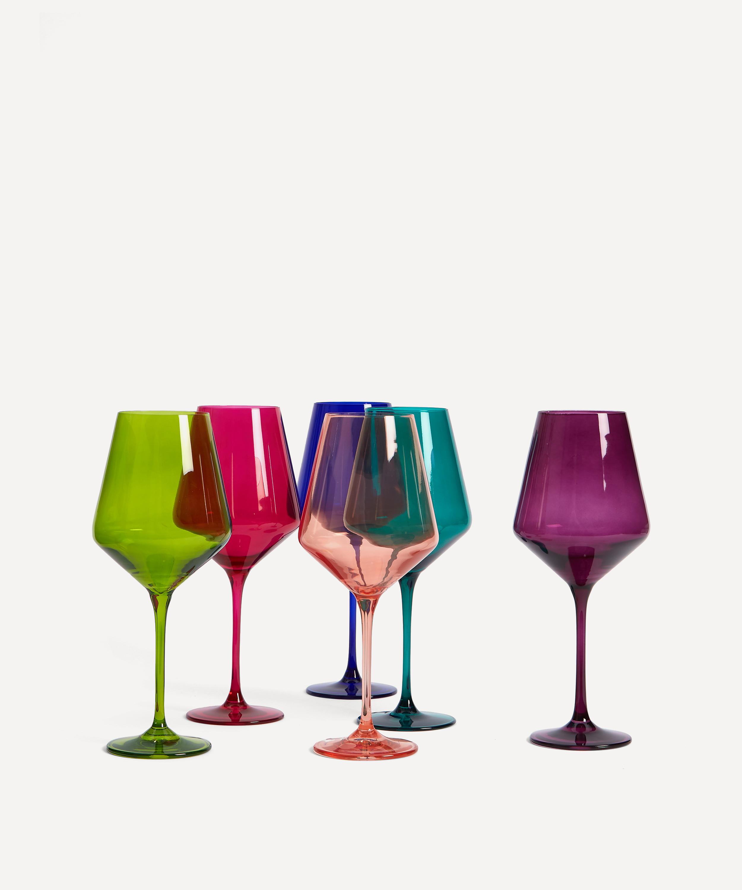 Estelle Colored Glass - Rainbow Jewel Stemware Set of Six image number 0