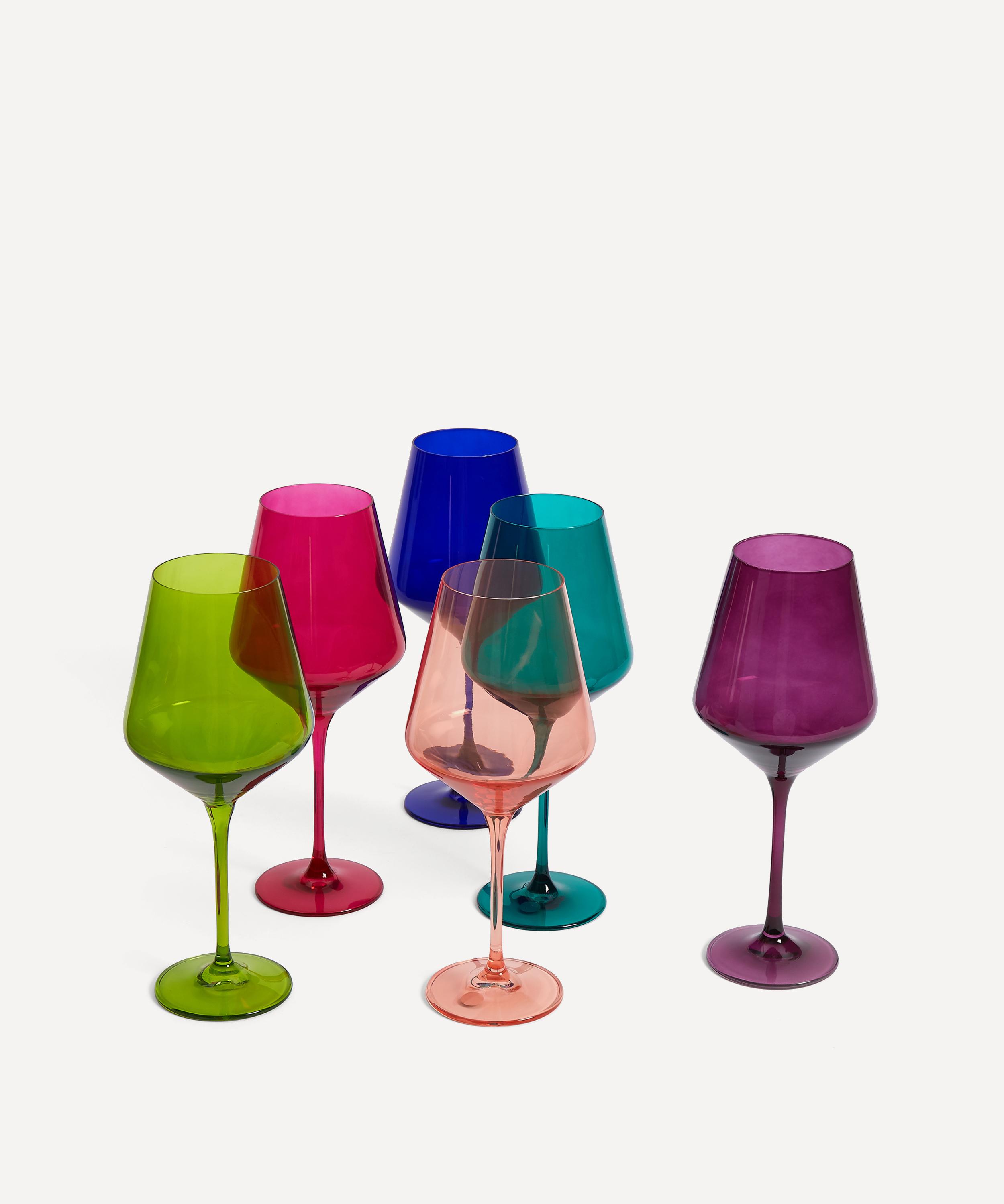 Estelle Colored Glass - Rainbow Jewel Stemware Set of Six image number 2