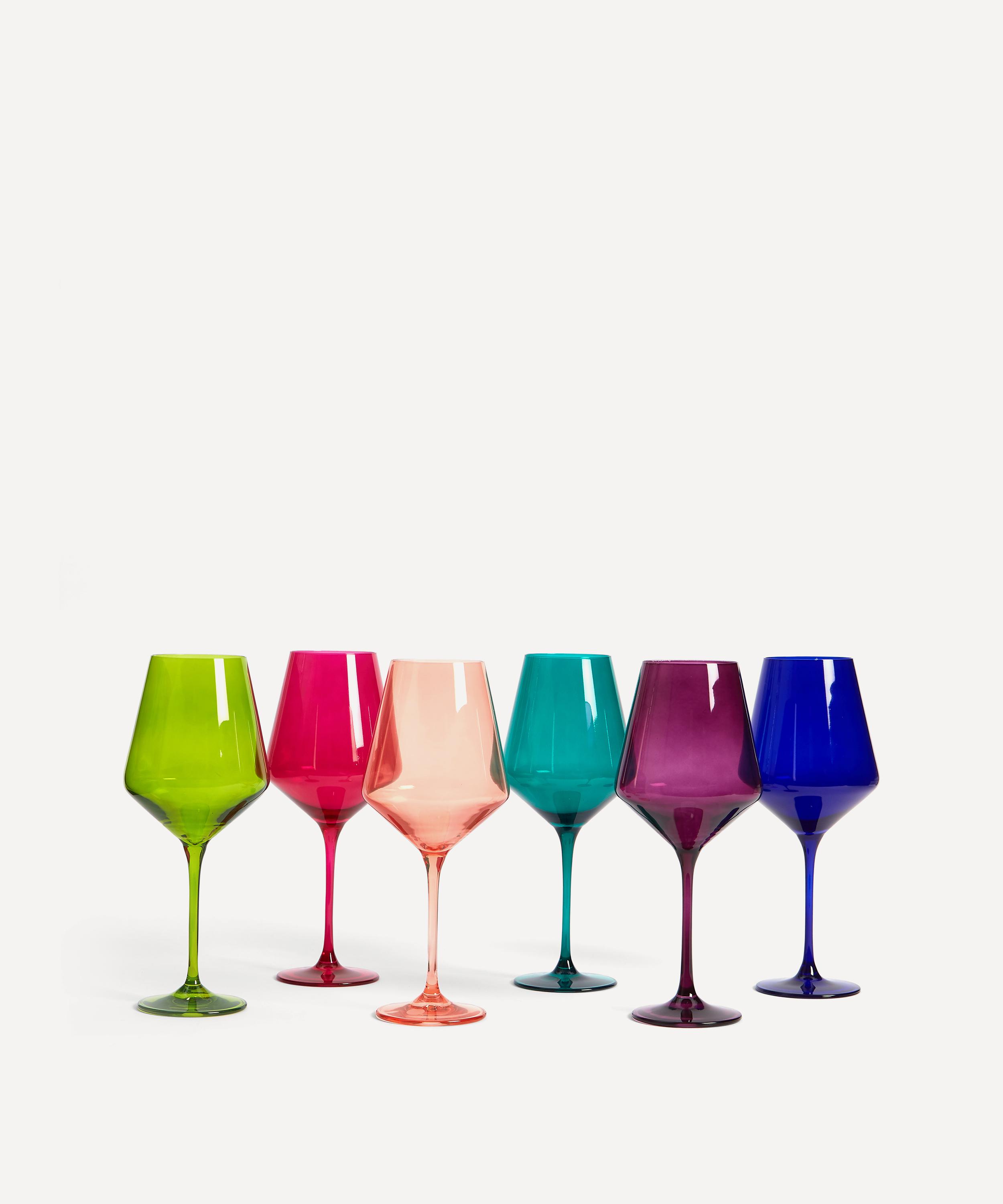 Estelle Colored Glass stemware set-of-six