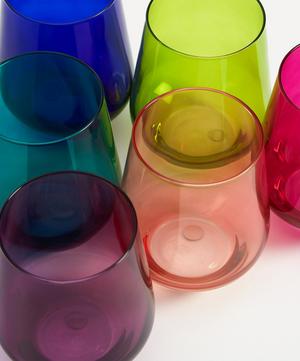 Estelle Colored Glass - Rainbow Jewel Stemless Wine Glasses Set of Six image number 1