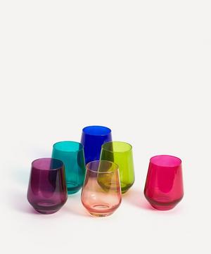 Estelle Colored Glass - Rainbow Jewel Stemless Wine Glasses Set of Six image number 2