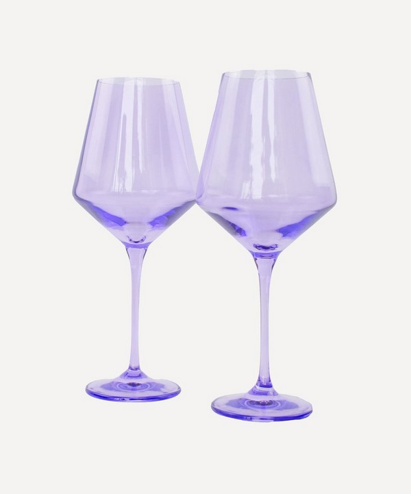 Estelle Colored Glass - Lavender Stemware Set of Two image number null