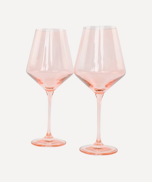 Estelle Colored Glass - Blush Pink Stemware Set of Two image number null