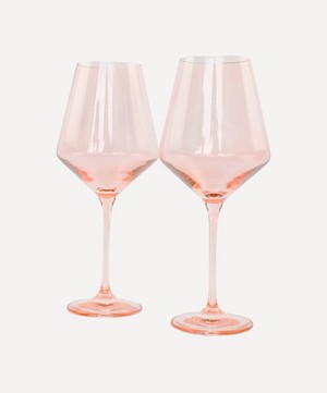 Estelle Colored Glass - Blush Pink Stemware Set of Two image number 0
