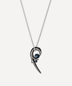 Shaun Leane - Black Rhodium-Plated Silver Hooked Black Pearl Pendant Necklace image number 0