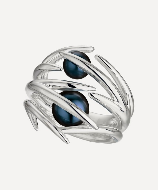 Shaun Leane - Silver Hooked Black Pearl Ring